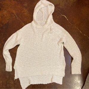 Juniors White Popcorn Sweater Hoodie